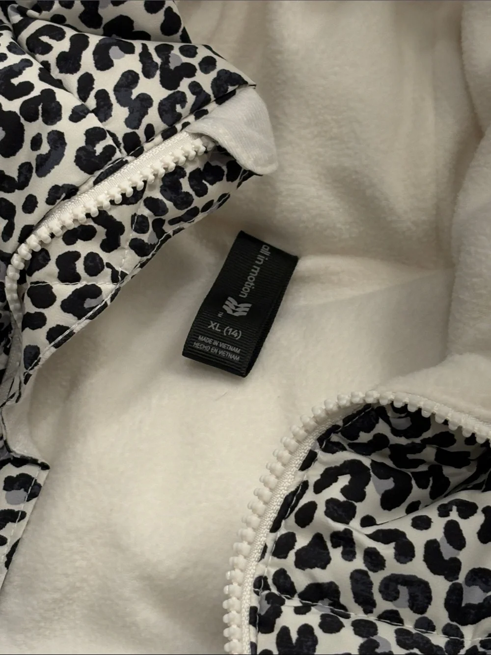 all in motion Black and White Leopard Print Puffer Jacket